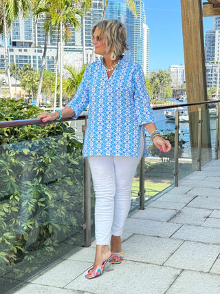 LULU B COASTAL BLOOM TUNIC