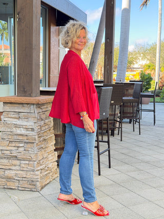 LULU B RED MESH WRAP LULU b