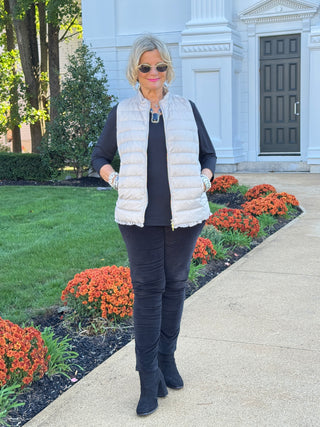 LULU-B SILVER SHORT PUFFER VEST