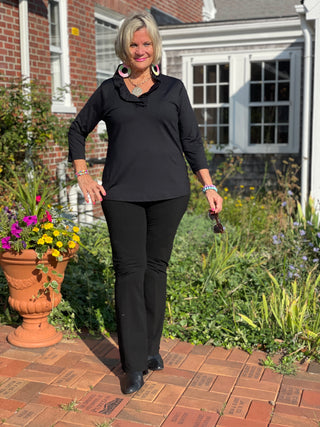 LULU-B BLACK RUFFLE TOP