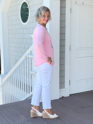 BEACH CLUB PINK ANCHOR SWEATER LULU-B