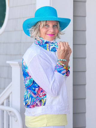SEASIDE JEWELS LINEN JACKET TANGO MANGO