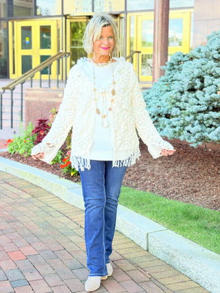 CREAM CROCHET CARDIGAN Cathys Place