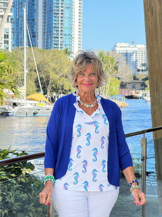 LULU B SHORELINE CHARM SLEEVELESS RUFFLE TOP