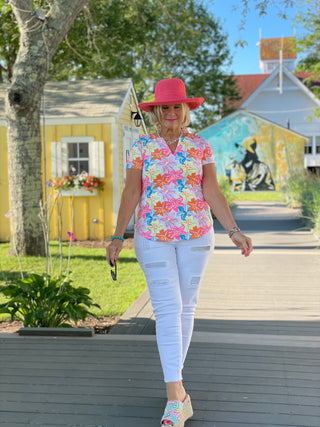 PALM BEACH GARDEN SHORT SLEEVE TOP