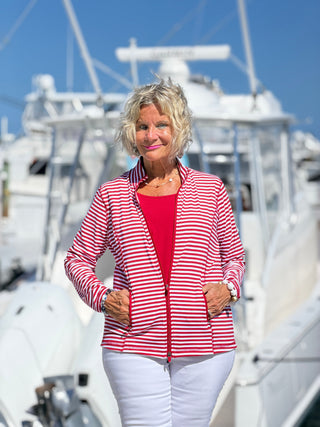 NAUTICAL RED STRIPE JACKET LULU b