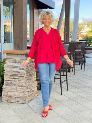 LULU B RED MESH WRAP LULU b