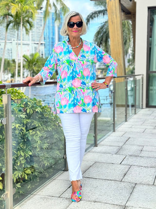 SEASHELL PINK AND BLUE TUNIC