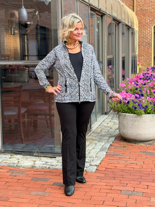 LULU B SPARKLING BLACK FULL ZIPPER JACKET LULU-B