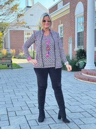 Lulu B Harbor Diamond Full Zipper Jacket