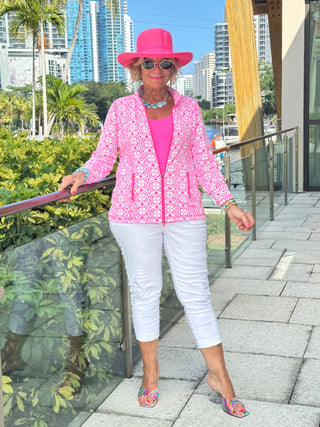LULU B TROPIC PETALS FULL ZIPPER JACKET