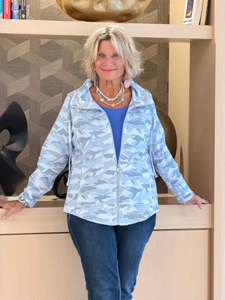 LULU B SCUBA BLUE FULL ZIPPER JACKET LULU-B