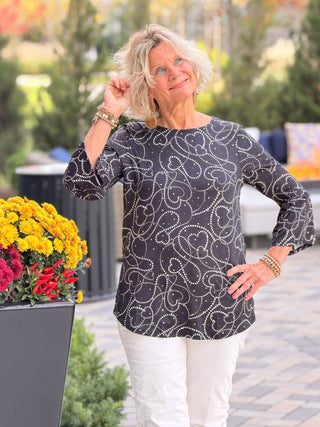 HOLIDAY BLACK GOLD ACCENTS TOP Cathys Place