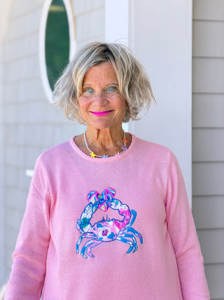 BEACH CLUB PINK CRAB SWEATER LULU-B