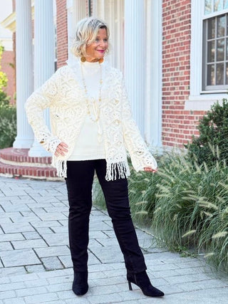 CREAM CROCHET CARDIGAN Cathys Place