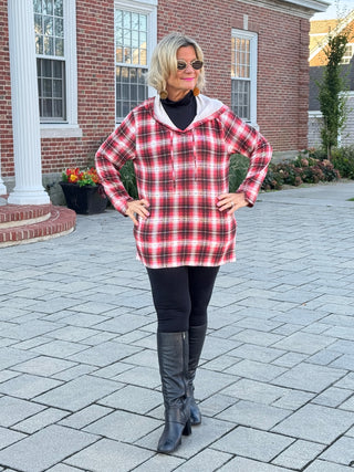 Rust Plaid Fall Day Hoodie