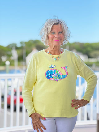 BEACH CLUB YELLOW WHALE SWEATER LULU-B