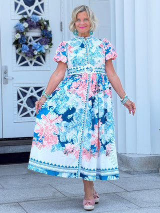 Floral Belted Maxi Dress CATHYS RESORTWEAR