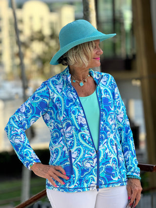 BLUE DREAMING HEARTS FULL ZIPPER