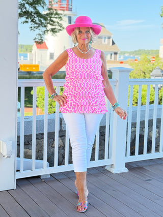LULU B PALM BEACH LATTICE CHA CHA TANK Cathys Place