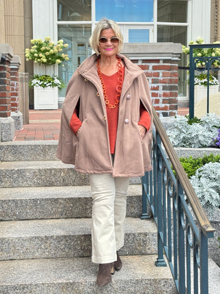 CAMEL Womens Cape Poncho Coat