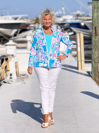 LULU-B PALM BEACH SPLASH FULL ZIPPER LULU-B