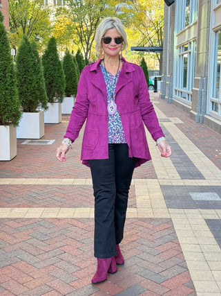 LULU-B SHADES OF BLUE CASHMERE V NECK