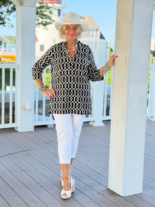 LULU MIDNIGHT TRELLIS TUNIC LULU-B