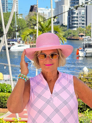 LULU B PINK CHIC MIDI SLEEVELESS 1/4 ZIP MAXI DRESS