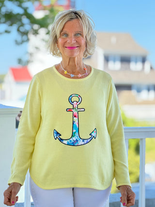 BEACH CLUB YELLOW CAPE COD ANCH0OR SWEATER LULU-B