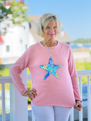 BEACH CLUB PINK STARFISH SWEATER LULU-B