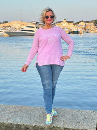 LULU-B LILAC ALL YOU NEED CEW NECK SWEATER