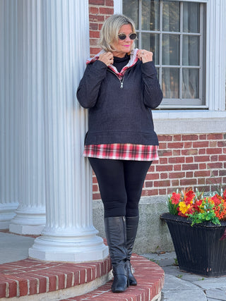 Rust Plaid Fall Day Hoodie