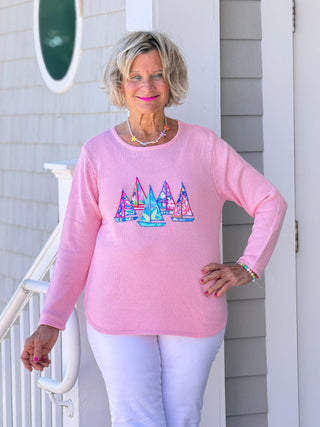 BEACH CLUB YELLOW SAILBOAT SWEATER LULU-B