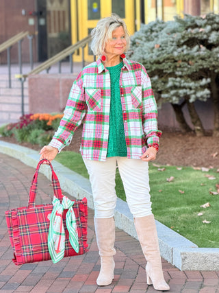 St. Patrick’s Day Green Plaid Cozy Shirt Jacket Shacket Lovesoft