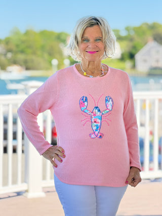 BEACH CLUB PINK LOBSTER SWEATER LULU-B