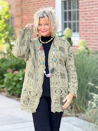 OLIVE CROCHET CARDIGAN Cathys Place