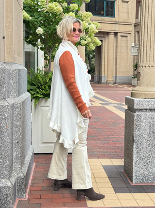 Cream ruffle Vest