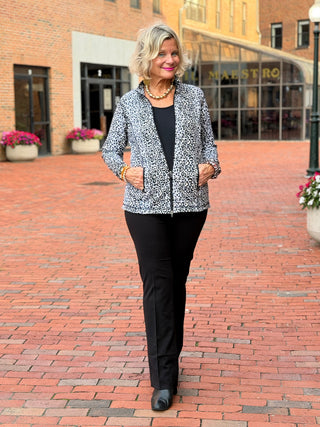 LULU B SPARKLING BLACK FULL ZIPPER JACKET LULU-B