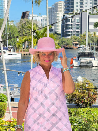 LULU B PINK CHIC MIDI SLEEVELESS 1/4 ZIP MAXI DRESS