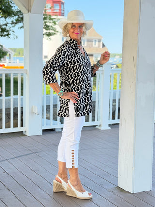 LULU MIDNIGHT TRELLIS TUNIC LULU-B