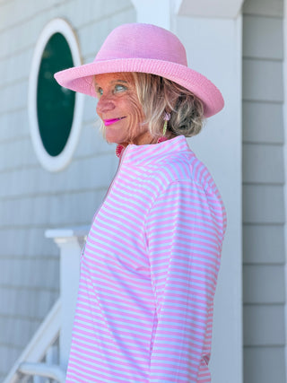 DOCKSIDE PRETTY PINK PINK HALF ZIPPER LULU-B