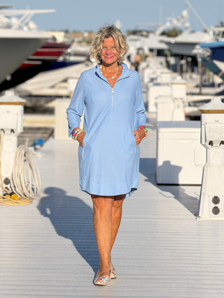 Lulu-b Perri Textured Half Zipper Dress LULU-B