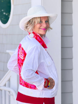 HARBOR LIGHTS RED LINEN JACKET Cathys Place