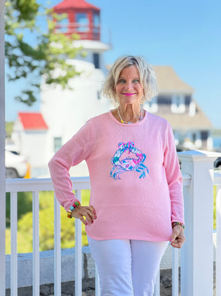 BEACH CLUB PINK CRAB SWEATER LULU-B