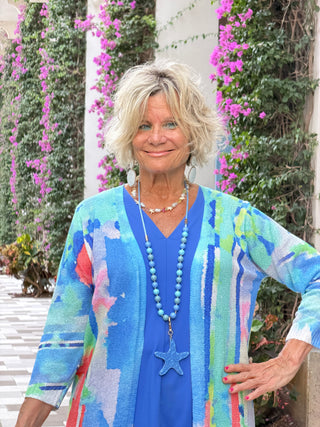 ETHYL OCEAN SPLASH CARDIGAN