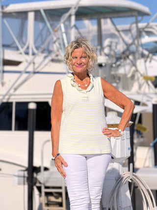 NAUTICAL YELLOW SLEEVELESS RUFFLE LULU-B