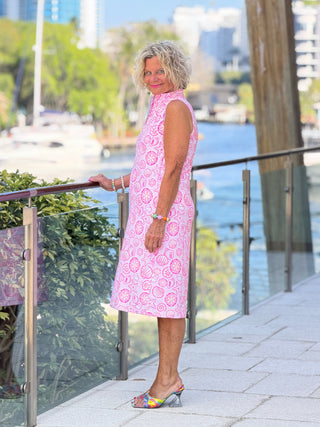 LULU B STARFISH HARBOR HALF ZIPPER MIDDY DRESS LULU-B