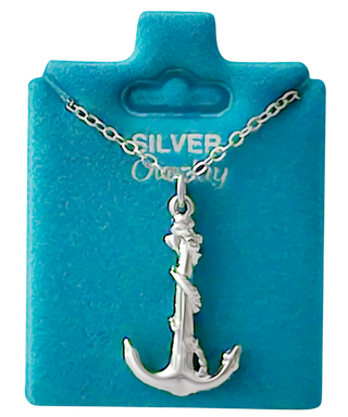 Made In USA Large Anchor Necklace Gold or Silver