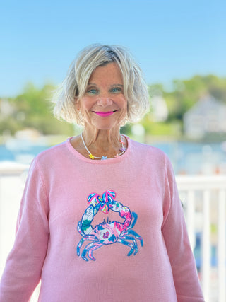 BEACH CLUB PINK CRAB SWEATER LULU-B